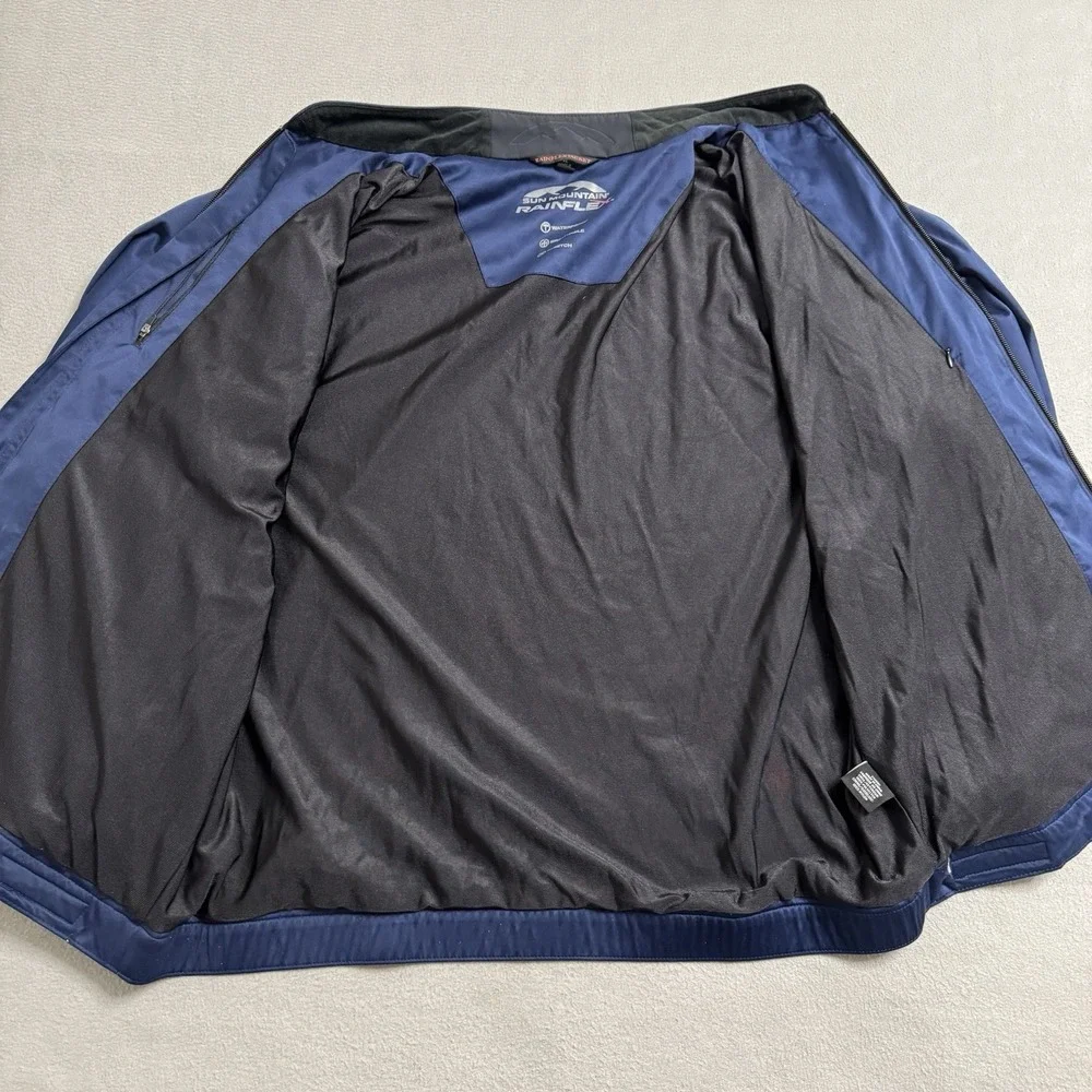 Sun Mountain Jacket Mens XL Blue Rainflex Full Zip Waterproof Outdoors Golf‎